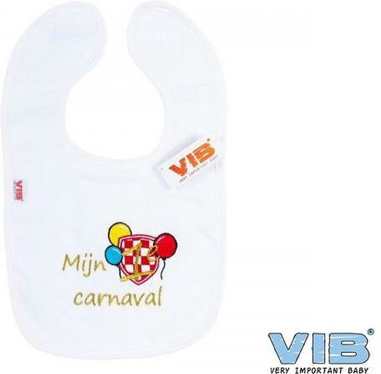VIB® - Slabbetje Luxe velours - Mijn 1e Carnaval (Wit) - Babykleertjes - Slabbetjes - zwangerschap aankondiging - baby aankondiging van VIB® — afbeelding 2