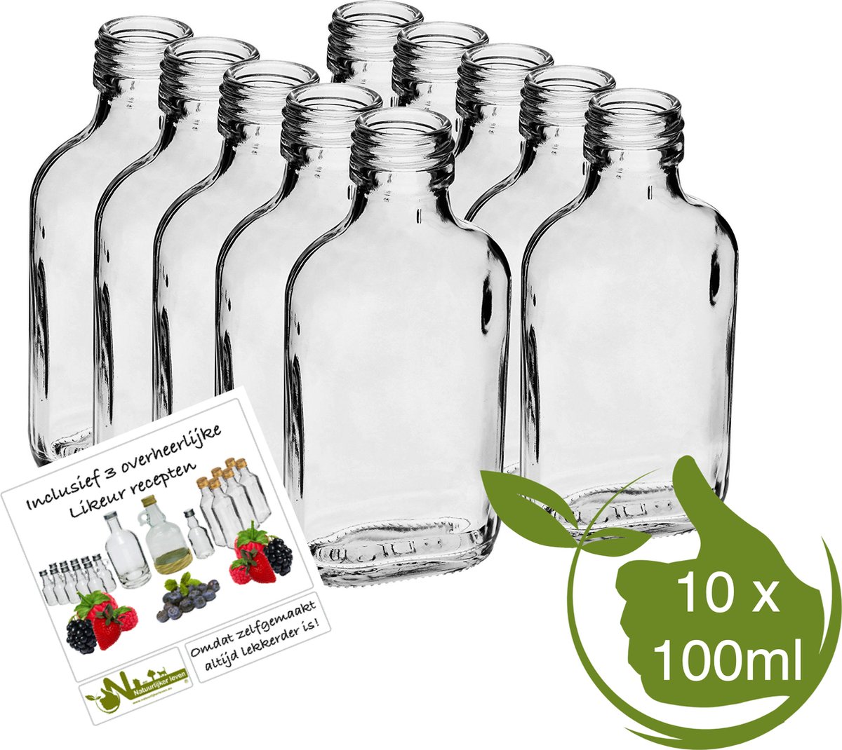 Bouteilles en verre "Drupke" 100ml (10 pièces) - Bouteille à liqueur -  Flasque | bol.com