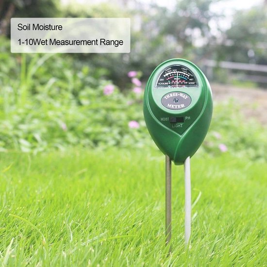 Vochtmeter - pH meter grond - Planten - Tuin - Moestuin - Vocht - Lichtmeter - Vochtigtmeter voor planten - Watermeter - Geen batterij nodig