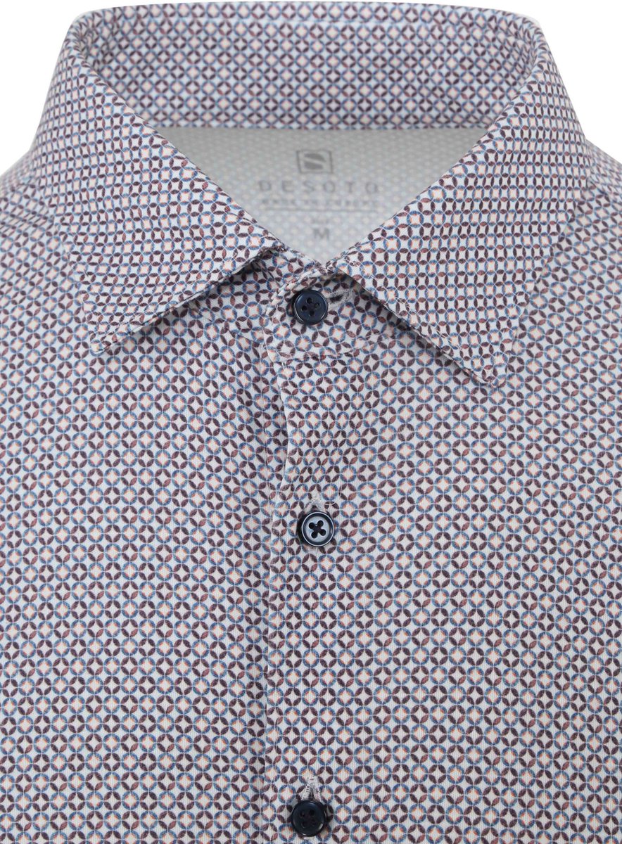 Desoto - Overhemd Cirkels Meerkleurig - Maat 3XL - Slim-fit