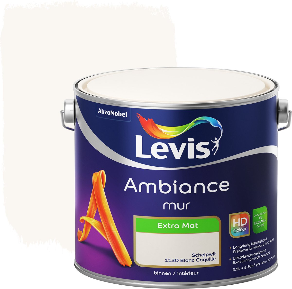 Peinture murale intérieure MUR blanche effet mat - 2,5L - LEVIS