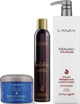 Lanza Healing Color Care - 1000 ml - Shampooing et huile de guérison à la kératine 350 ml et masque capillaire hydratant de guérison 200 ml