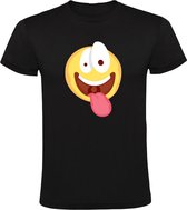 Gek gezichtje Heren T-shirt | raar | gek | tong | grappig | smiley