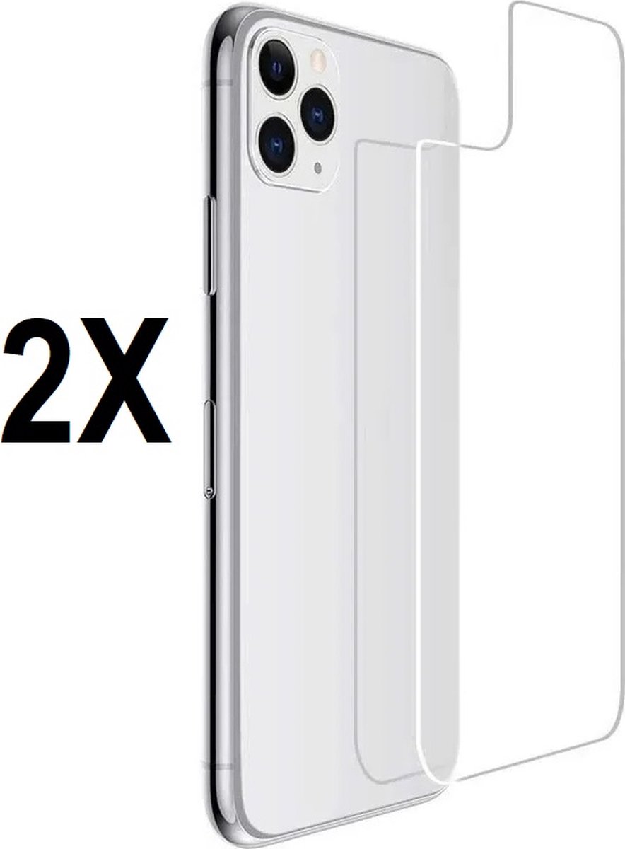 Screenz® - BACK Screenprotector geschikt voor iPhone 11 Pro - Tempered glass Screen protector geschikt voor achterkant iPhone 11 Pro - Beschermglas - Glasplaatje - 2 stuks