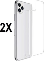 Screenz® - BACK Screenprotector geschikt voor iPhone 11 Pro Max- Tempered glass Screen protector geschikt voor achterkant iPhone 11 Pro Max - Beschermglas - Glasplaatje - 2 stuks