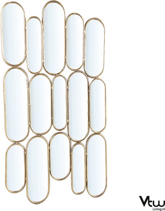 Vtw Living - Spiegel - Industriële Wandspiegel - Goud - 102 cm hoog