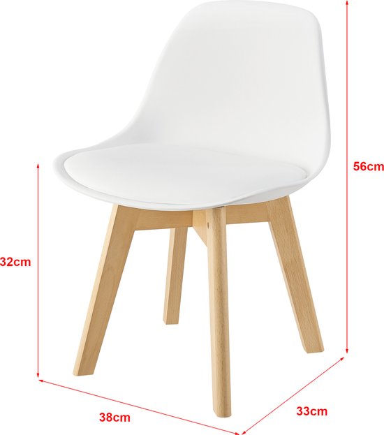 Kinderstoel Elvdal 56x38x33 cm set van 2 wit [en.casa] van Merkloos — afbeelding 2