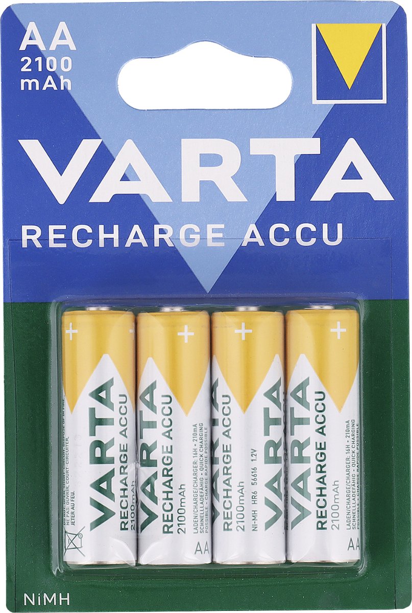 Chargeur de Piles Varta Plug Charger + 4 piles rechargeables AA 2100mAh à  prix bas
