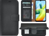 Xiaomi Redmi A1 Hoesje - Bookcase - Redmi A2 Hoesje Book Case Wallet Echt Leer Zwart Cover