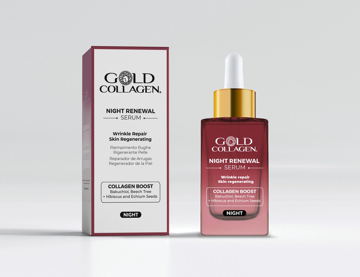 Gold Collagen Serum Night Renewal - HET NATUURLIJKE ALTERNATIEF VOOR RETINOL.