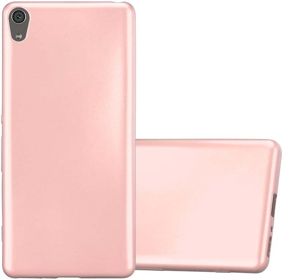 Coque Cadorabo pour Sony Xperia XA en OR ROSE MÉTALLISÉ - Housse de protection en silicone TPU flexible Case Cover