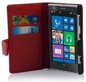 Cadorabo Hoesje voor Nokia Lumia 1020 in INFERNO ROOD - Beschermhoes van getextureerd kunstleder en kaartvakje Book Case Cover Etui