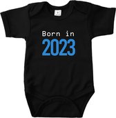Born in 2023 blue - Maat 68 - Romper zwart