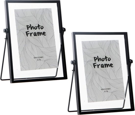 Glazen Fotolijst/Fotoframe 13x18cm fotoformaat - ZWART - Equantu®