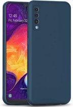 Hoesje Geschikt Voor Samsung Galaxy A30S Hoesje - Fluweelzachte Microvezel Siliconen Back Cover – Donkerblauw