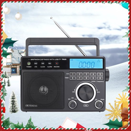 PAZEAU Multifunctionele noodradio met bluetooth, 27000 mAh, draagbare zonne- radio, 3 laadmethoden, FM/AM-radio, SOS-alarm, zaklamp, kompas, voor outdoor, camping, rampen en stroomuitval