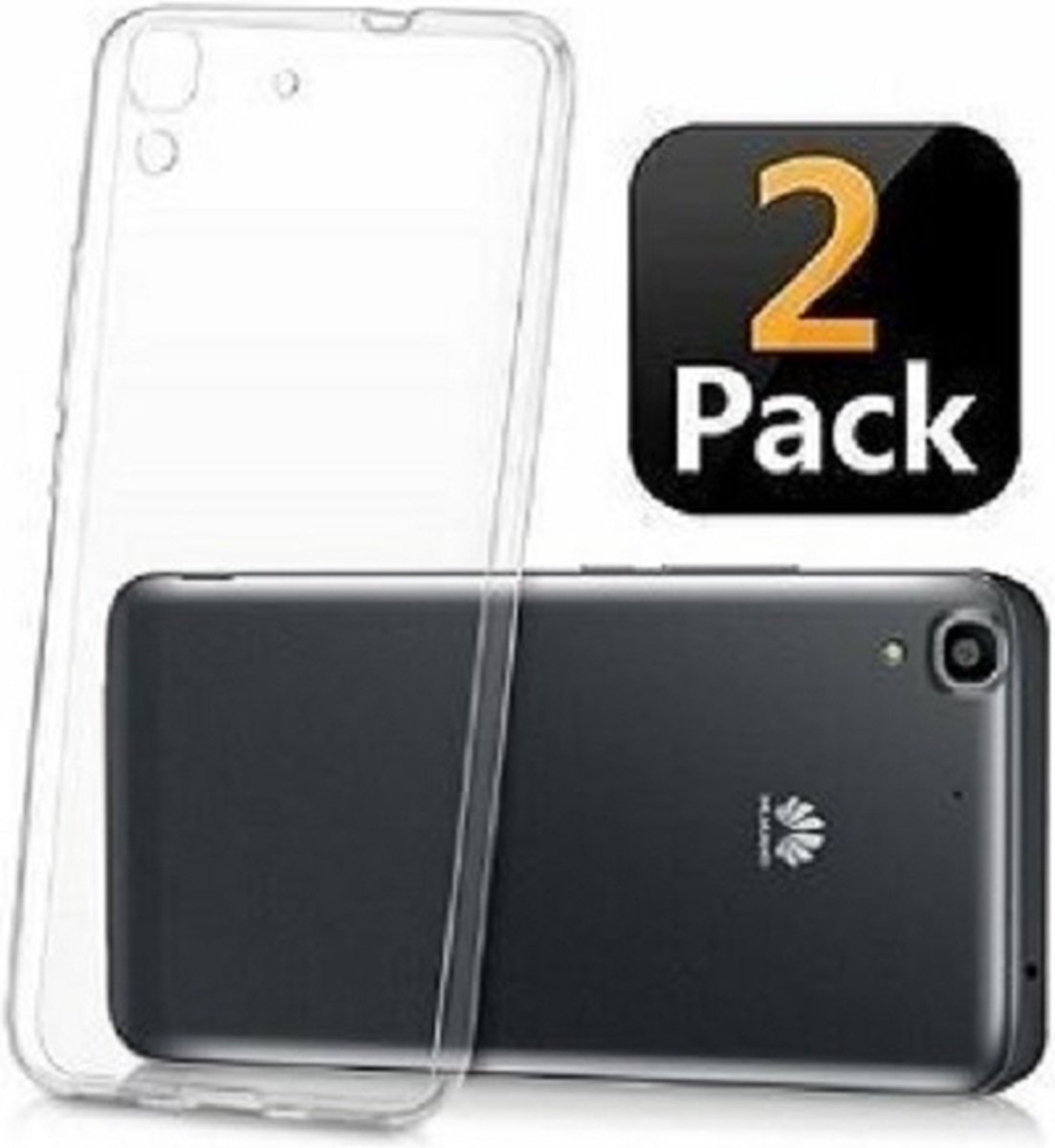 Huawei Y6 Hoesje TPU Siliconen Transparant 2x