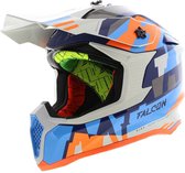 Casque motocross MT Falcon Arya brillant bleu orange XL