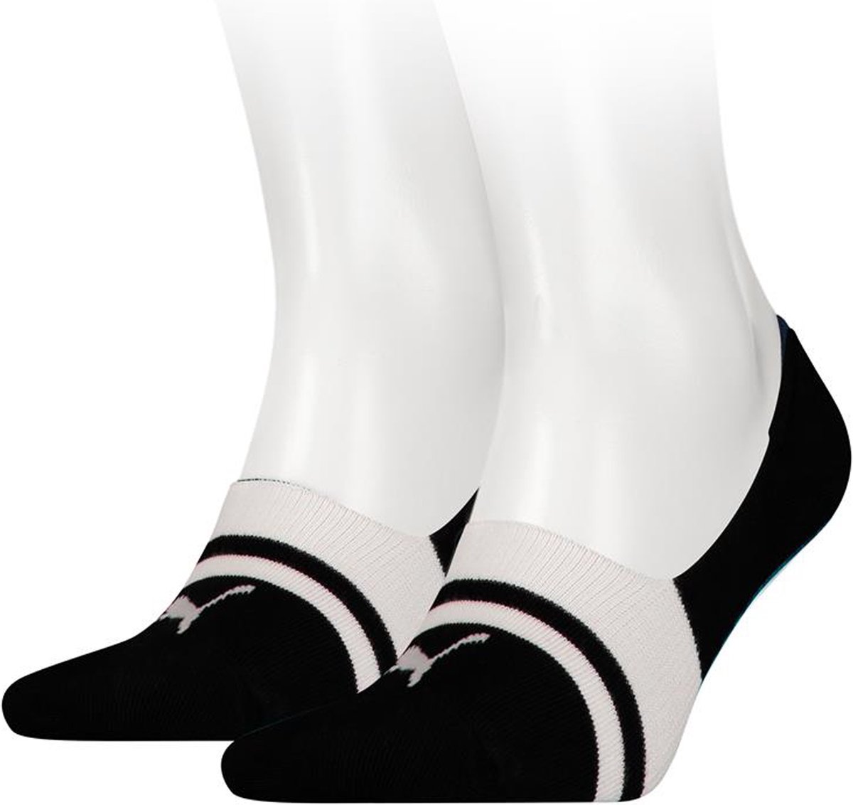 Puma Heritage Footie Unisex 2-pack unisex onzichtbare sokken Zwart