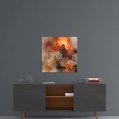 Glazen Schilderijen - Gouden Chaos - Abstract Glasschilderij