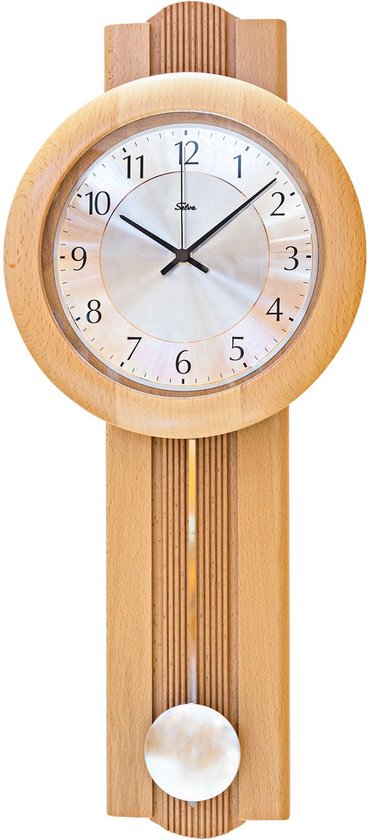FISHTEC - Analoge wandklok op zonne-energie - radiogestuurd - slinger ontwerp grote cijfers - gemakkelijk te lezen - ideaal voor keuken, kantoor, woonkamer, slaapkamer -wijzerplaat ø 30 cm