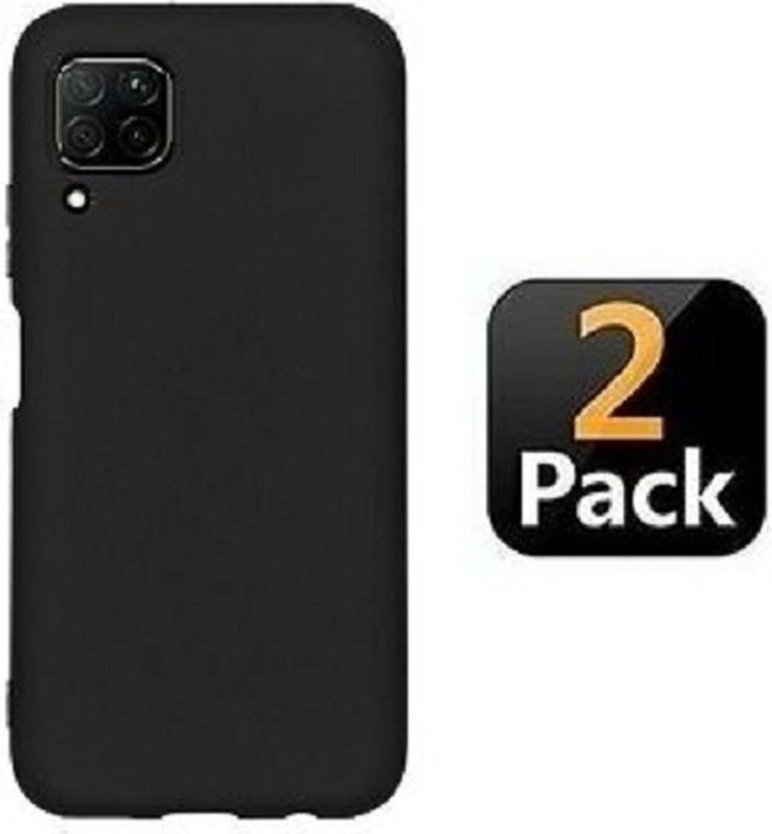 Huawei P40 Lite Hoesje TPU Siliconen Zwart 2x
