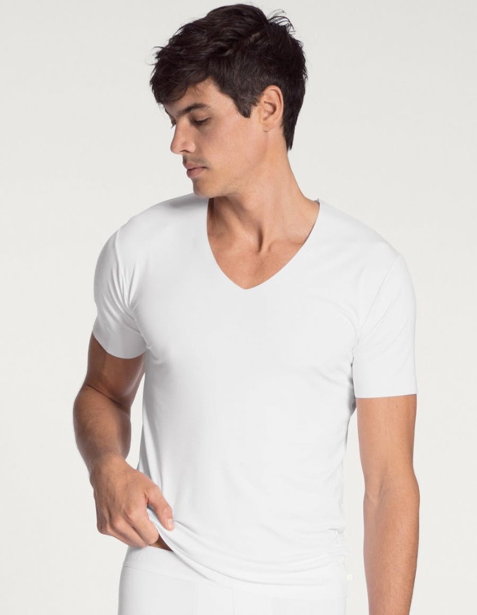 Calida T-shirt V-hals 'White' Modal M