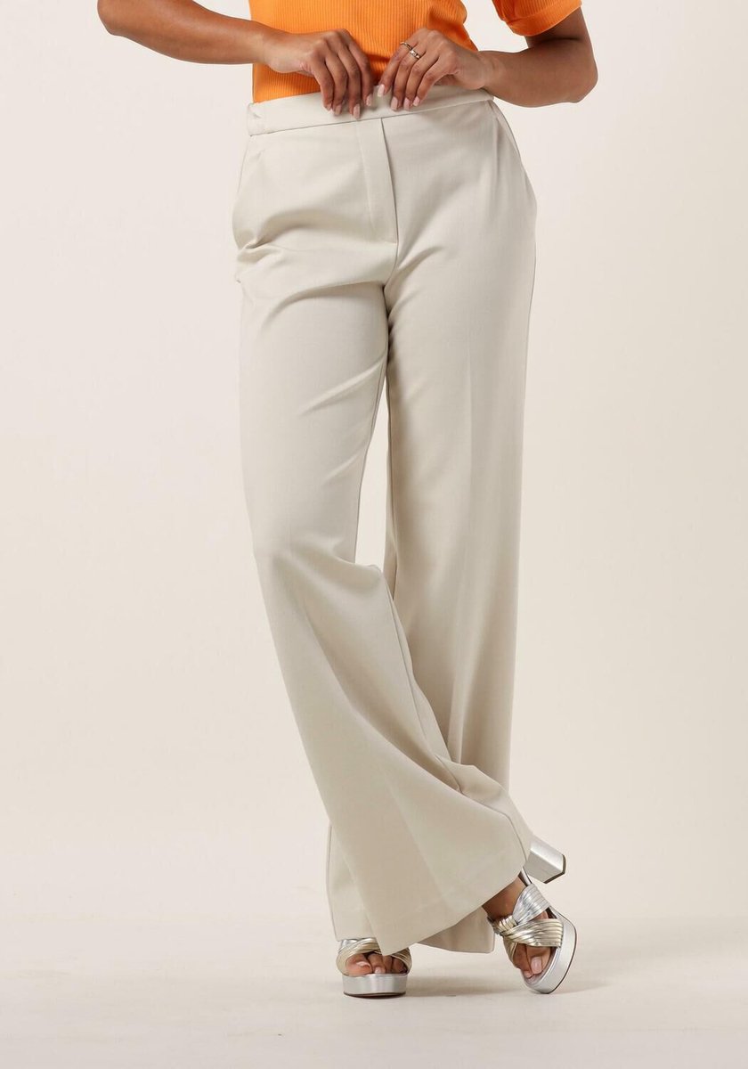 Beaumont Pants Wide Flare Double Jersey Broeken & Jumpsuits Dames - Jeans - Broekpak - Beige - Maat 38