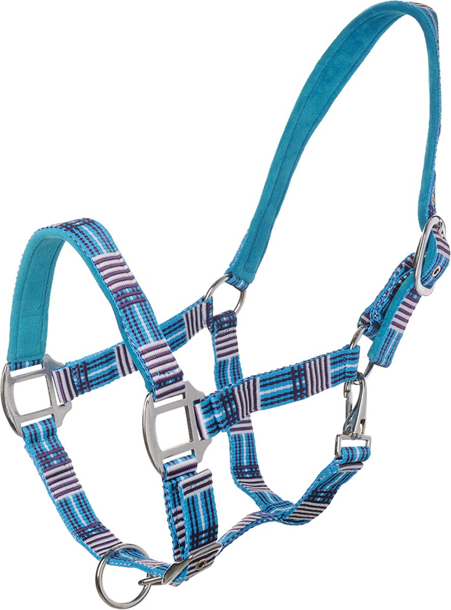 MHS Halster Check Aqua Pony