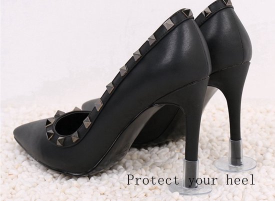 20 Paires Protège-Talon Chaussures - Embouts Talons Aiguilles 4 Tailles - Stoppers Anti-Glisse Transparent