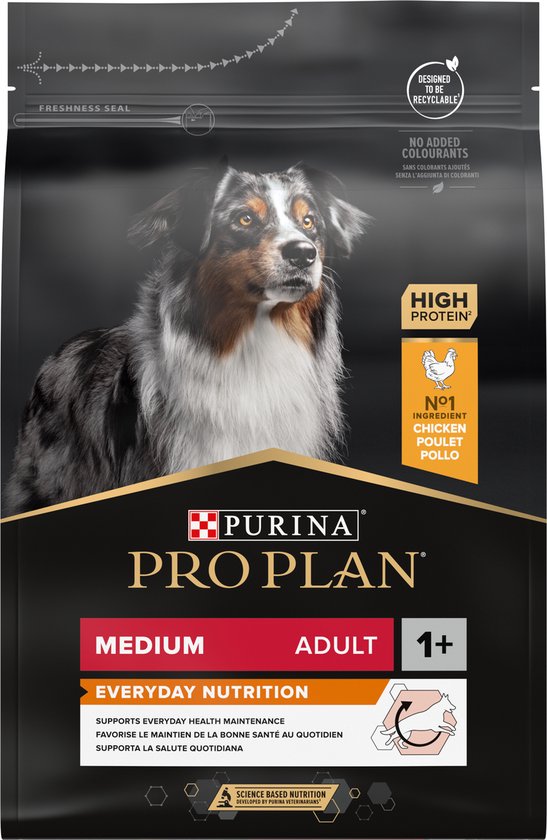 Pro Plan Medium Adult Everyday Nutrition- Honden droogvoer - Kip - 3 kg