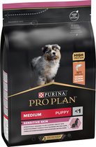 Pro Plan Medium/ Puppy Sensitive Skin - Saumon avec Optiderma - Nourriture pour chiens - 3 kg