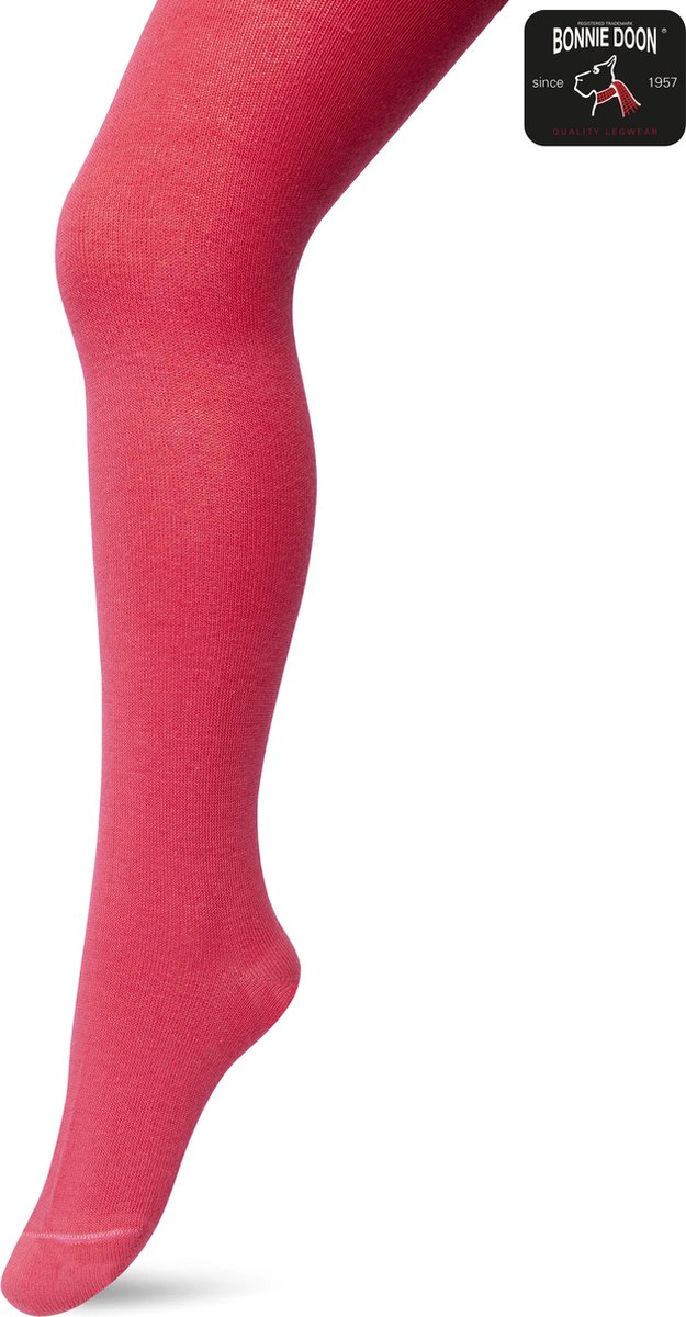 Bonnie Doon Biologisch Katoenen Maillot Meisjes Knal Roze maat 128-134 - Kinder Maillot - OEKO-TEX gecertificeerd - Bio Cotton Tights - Duurzaam Huidvriendelijk Katoen - Fijne pasvorm - Gladde Naden - Knalroze - Fel Roze - Cheerleader - BP053900.177
