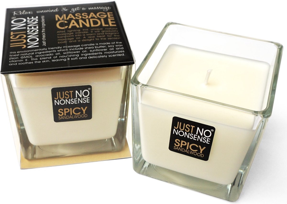 Goedkoopste Just No Nonsense Massagekaars - Spicy Sandalwood - 200 gram
