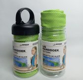 Koel Handdoek - Verkoelend - Microvezel - Lime Groen en Blauw - zachte ademende handdoek voor sport, training, kamperen, fitness, etc. 30 x 90 cm - Voordeel Set 2 Stuks