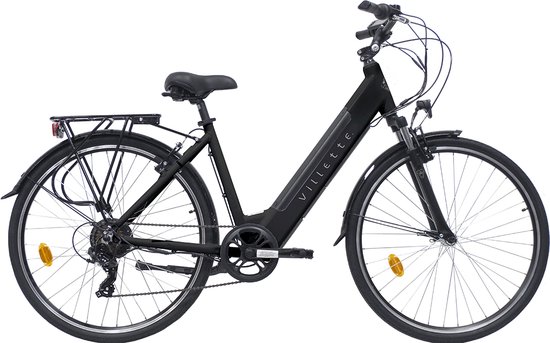 Villette l'Amant Eco, vélo électrique pour femme, 7 vitesses, 10,4 Ah, batterie intégrée, noir
