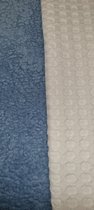 Wiegdeken - blauwe teddy - wit - 75 x 100 cm