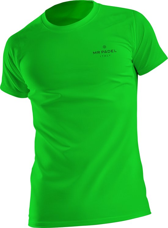 Mr Padel - Padel Shirt Man - Sportshirt Maat: L - Neon Groen