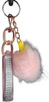 Grote Sleutelhanger Steentjes bont hanger roze kleur steentjes fluffy voor sleutels hanger Sleutelhangers Tashanger tas glitter decoratie meisje kado