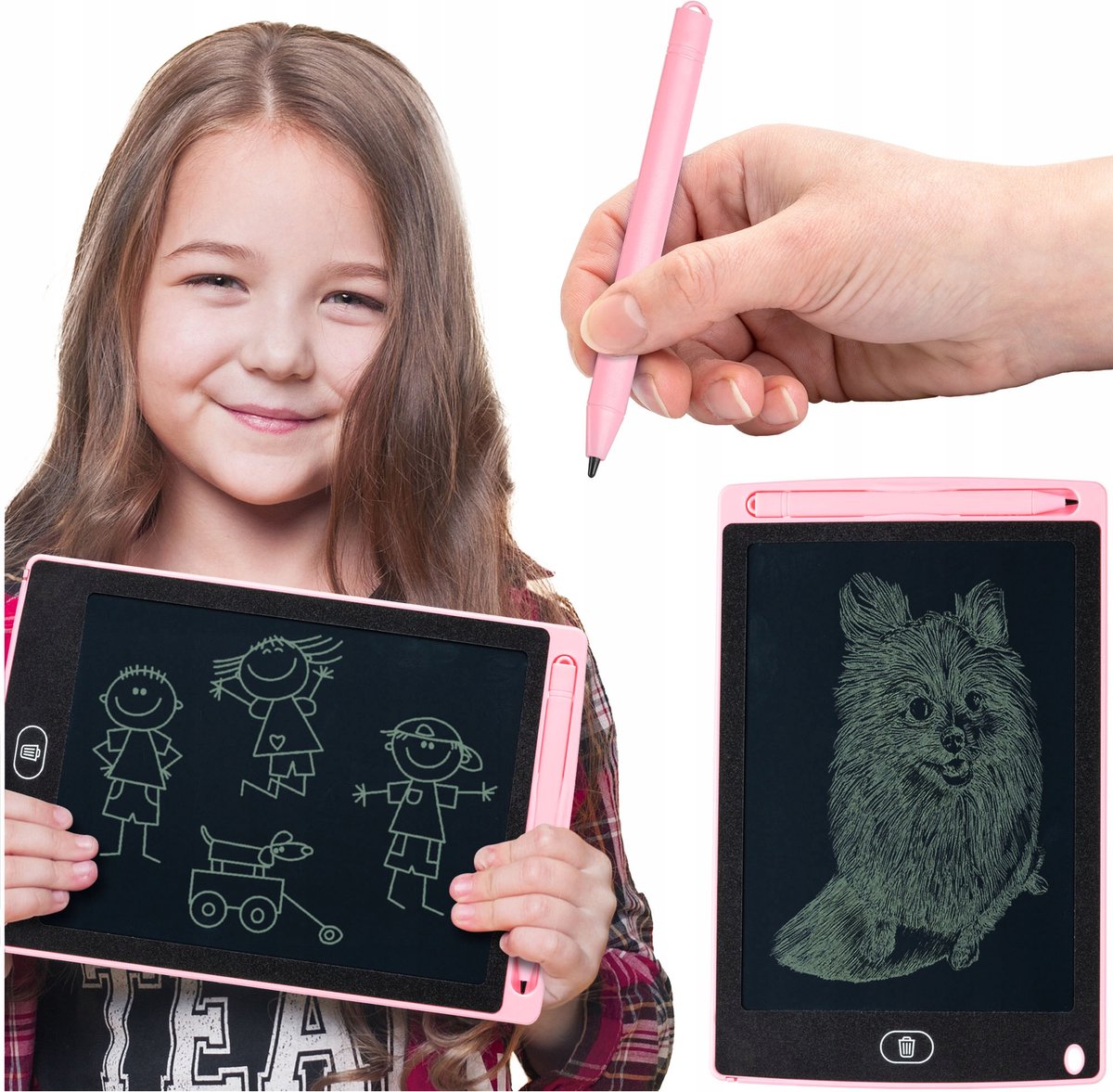 Tekenbord Kinderen - Wisbordje - Roze - Grafische Tablet - Tekentablet - 8,5 Inch - Writing Tablet - LCD - Jongens en Meisjes - Educatief - Tekenpad - Schrijfbord - Wisbord