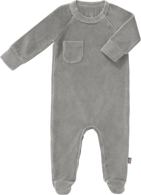 Fresk - Pyjama Velours met voetjes - Paloma Grey - Newborn