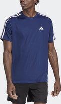 adidas Performance Train Essentials 3-Stripes Training T-shirt - Heren - Blauw- XS