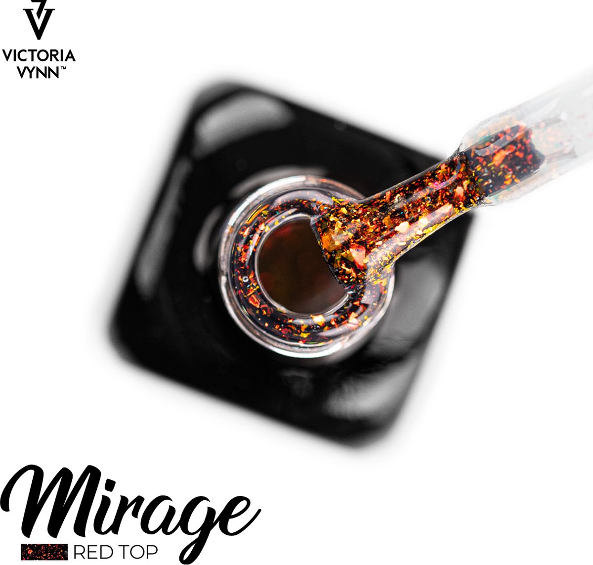 Goedkoopste Victoria Vynn – Top Coat Red Mirage No Wipe 8 ml - rode glitter topcoat - flakes - gellak - gelpolish - gel - lak - polish - gelnagels - acrylnagels - polygel - nagels - manicure - nagelverzorging - nagelstyliste - uv / led - nagelstylist