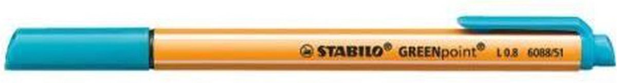 Stabilo Greenpoint Stylo Viltstiftpen 0,8 mm doos van 10 stuks Turquoise
