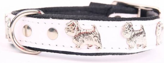 Westie-Hundehalsband Aus Leder – Orange, Halsumfang 30-34 Cm
