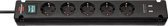 Brennenstuhl Bremounta Stekkerdoos 5-voudig met USB-laadfunctie (Stekkerblok met 90-graden aansluitingen, stekkerdoos met bevestigingsmogelijkheid en 3m kabel) zwart