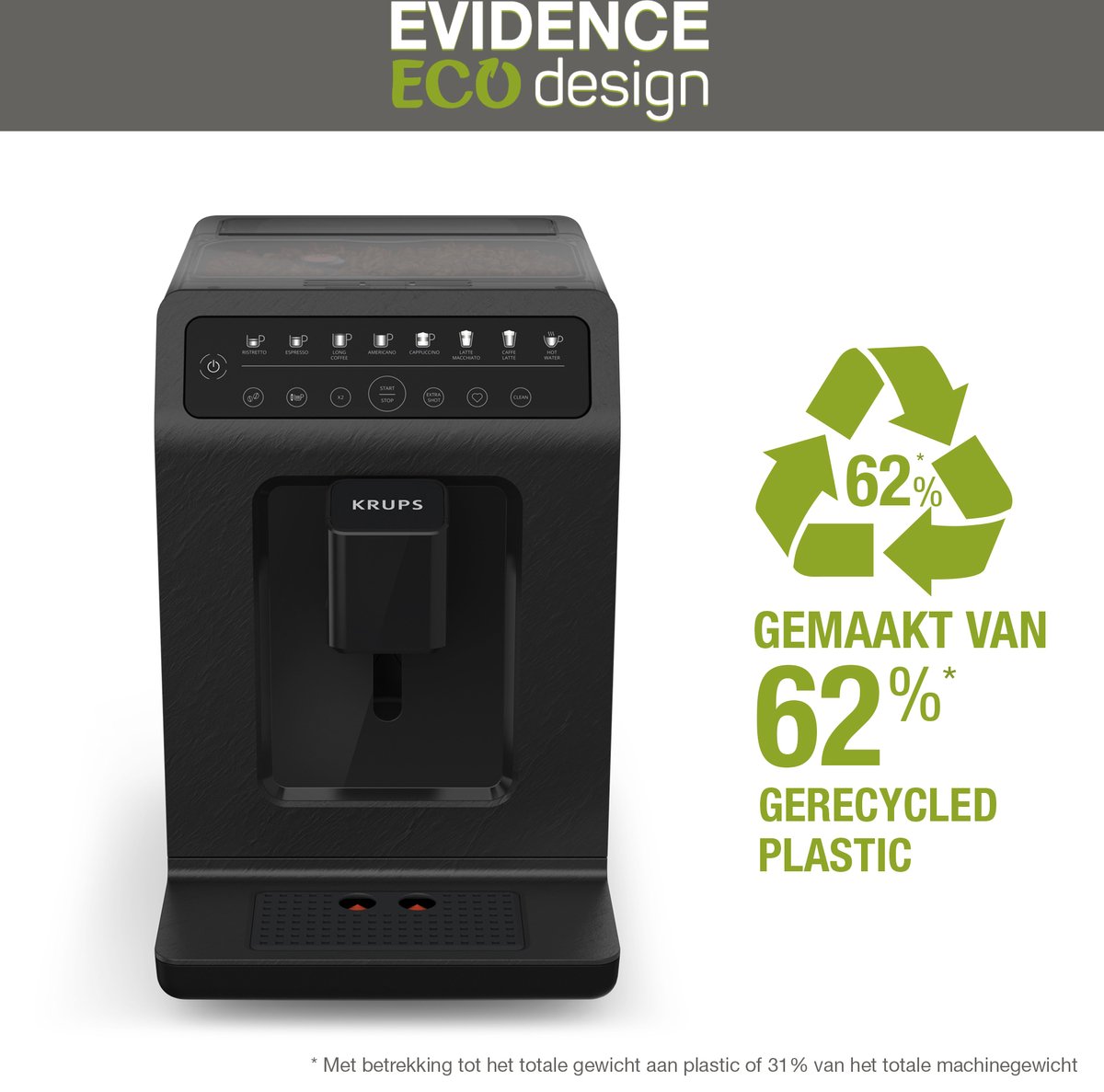 Krups Evidence EA897B Volautomatische Koffiemachine Zwart - afbeelding 2