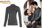Heat Essentials - Premium Thermo Ondergoed Dames - ThermoShirt Dames - Zwart - L - Thermokleding Dames - Thermo Shirt Dames Lange Mouw
