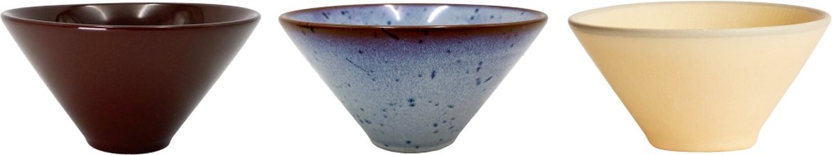 OYOY - Yuka Bowl - Teracotta/Blauw/Butter - 3 stuks