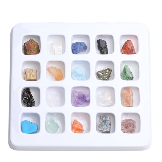 Cristaux et pierres précieuses dans une boîte - Mix de 20 - Coffret cadeau